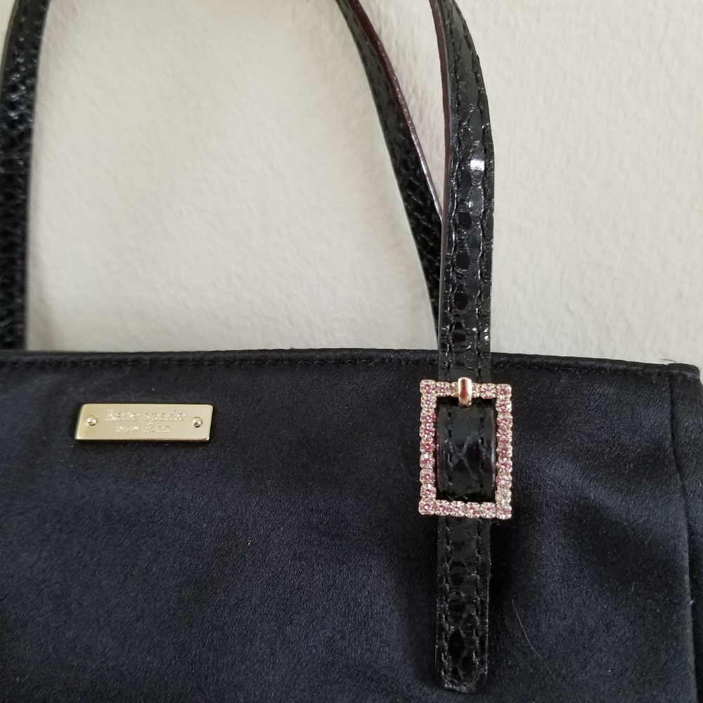 KATE SPADE VINTAGE BLACK SATIN PURSE NEW! - Picture 5 of 9